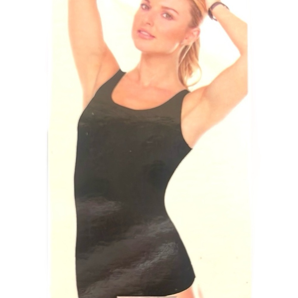 Prima Valentina Intimates Laser Cut Black Sleeveless Women's Top Size XL New